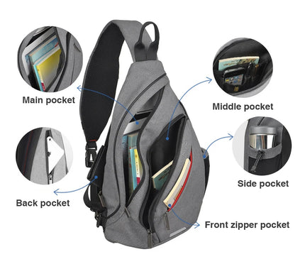 Sac à Dos Voyage Bandoulière Réflectif USB