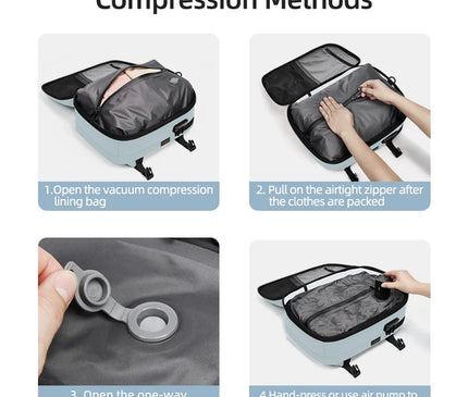 Sac à Dos Voyage Compression Espace USB Étanche