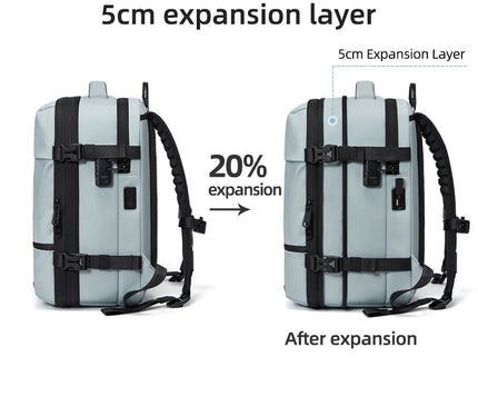 Sac à Dos Voyage Compression Espace USB Étanche