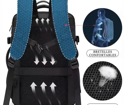 Sac à Dos Voyage 45L USB pour PC Portable