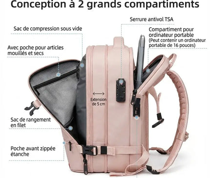 Sac à Dos Voyage Portable USB Polyvalent