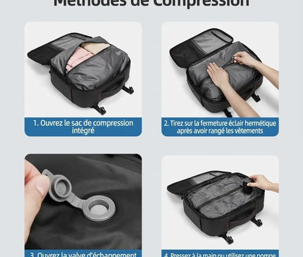 Sac à Dos Voyage avec Pompe Ordinateur Portable